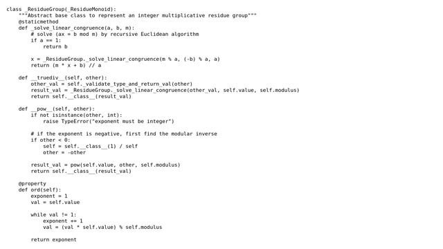 Use Python Enum to implement residue ring and multiplicative residue group смотреть онлайн