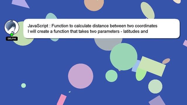 JavaScript : Function to calculate distance between two coordinates смотреть онлайн