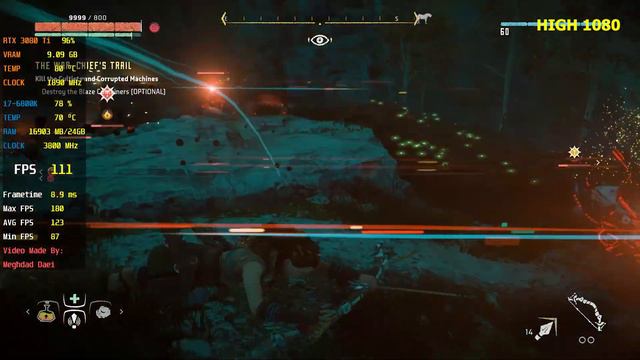 Horizon Zero Dawn RTX 3080 TI 12GB All Setting FPS & Game Play & Benchmark