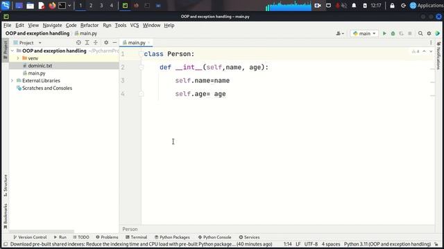 OOP and exception handling in python смотреть онлайн