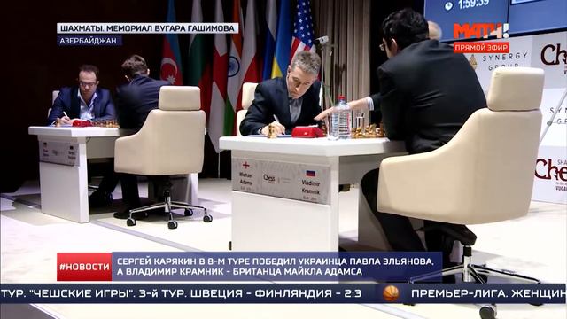 Шамкир 2017 8 тур Карякин Эльянов Шахматы смотреть онлайн