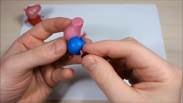 Лепим Свинку Джорджа из пластилина. Мультик. Свинка Пеппа. Peppa Pig in plasticine. смотреть онлайн