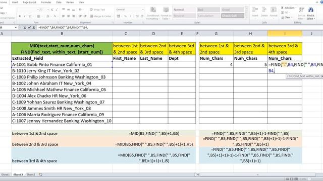 Extract Text Between Spaces Excel Tutorial смотреть онлайн