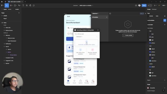 Figma101 - How To Import Local Style To Variable And Relink In Figma