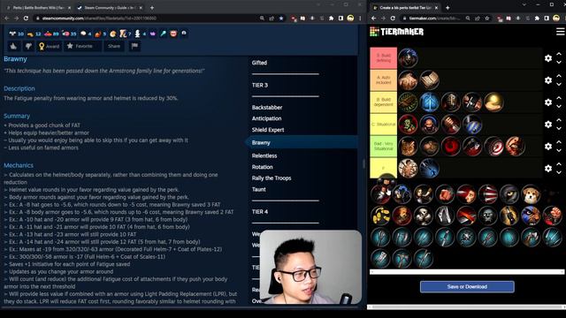 Battle Brothers Perks Tier List