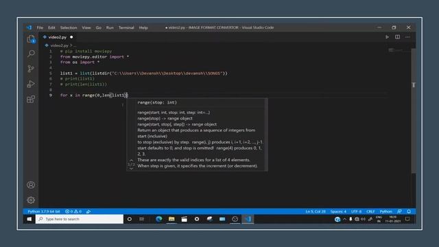 Convert All mp4 files in a folder to mp3 using Python смотреть онлайн