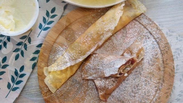 3 сладкие начинки для блинов к масленице. Блины с банановой начинкой, с яблоками, с творожным сыром смотреть онлайн