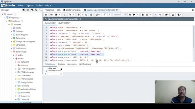 Postgresql tutorial on Date functions, arithmetic and new comparison technique смотреть онлайн