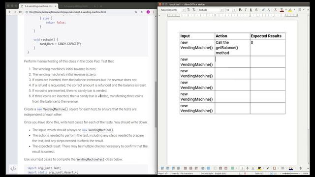 Java: testing the VendingMachine class смотреть онлайн