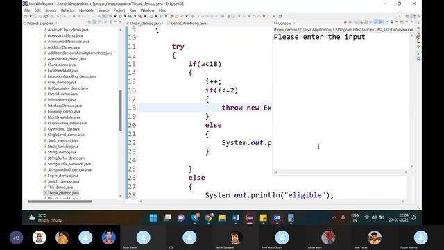 Exception Handling Throw keyword | Software Testing Online Classes смотреть онлайн