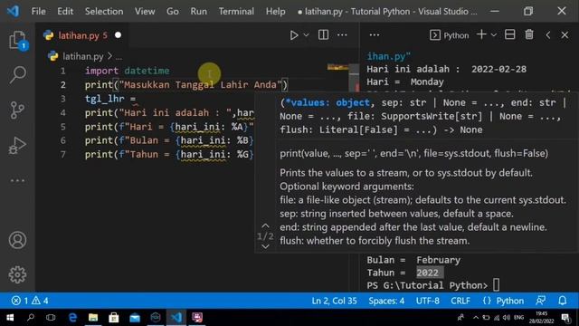 Tutorial Python #13 : Date and Time | Belajar python dasar untuk pemula смотреть онлайн