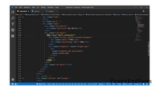 portfolio website using Bootstrap 4.3 - Part 3 смотреть онлайн