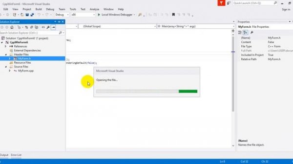 Создание проекта Windows Form C++ в Visual Studio 2015. Create project C++ Windows Form in VS 2015