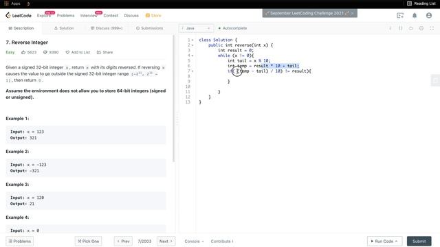 LeetCode #7 Reverse Integer - Coding Interview Problem with Java Solution смотреть онлайн