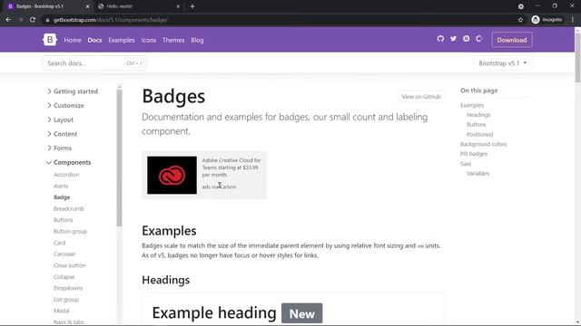 Bootstrap Badge смотреть онлайн