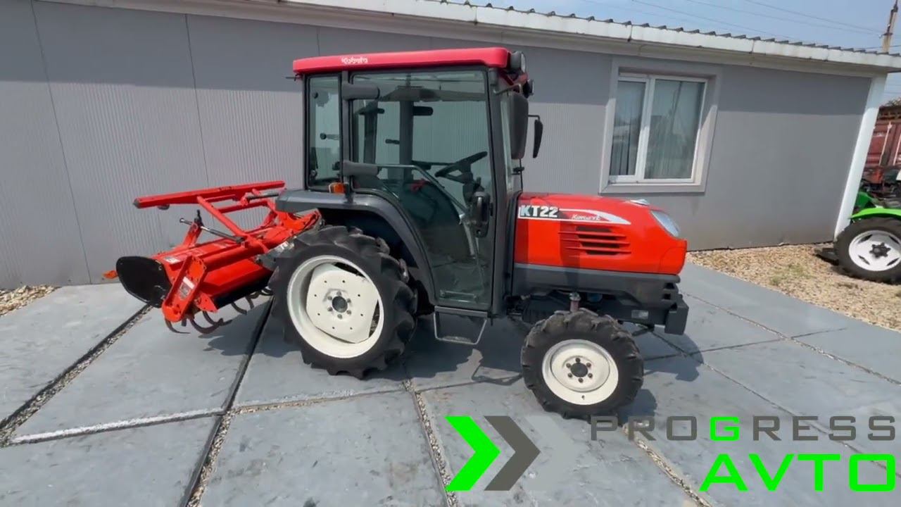 Kubota с кабиной с ПСМ - японский трактор мощностью 22 л.с. смотреть онлайн