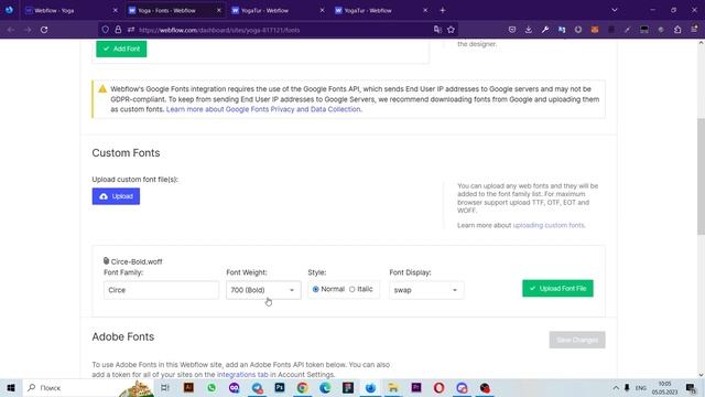 Как загрузить и установить шрифт в Webflow смотреть онлайн