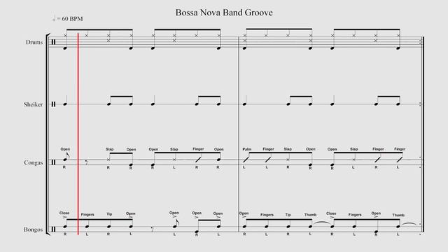 Bossa Nova Band Groove in 60BPM - 9 min of arranged music смотреть онлайн