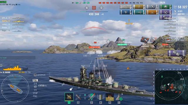 [World of Warships] T9 Iwami Gameplay in Asymmetric Battle. When Sniper being Pushed by Cruisers смотреть онлайн