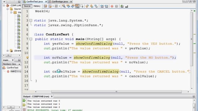 Java - showConfirmDialog смотреть онлайн