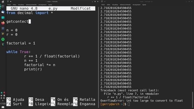 Calculando 10000 decimales de e (Python) смотреть онлайн