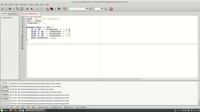 Perl for Bioinformatics - Getting the Reverse Complement of a DNA Sequence смотреть онлайн