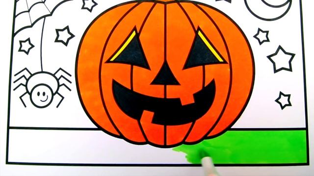 How to Draw a HALLOWEEN PUMPKIN for Kids ???Halloween Pumpkin Drawing and Coloring Pages for Kids смотреть онлайн