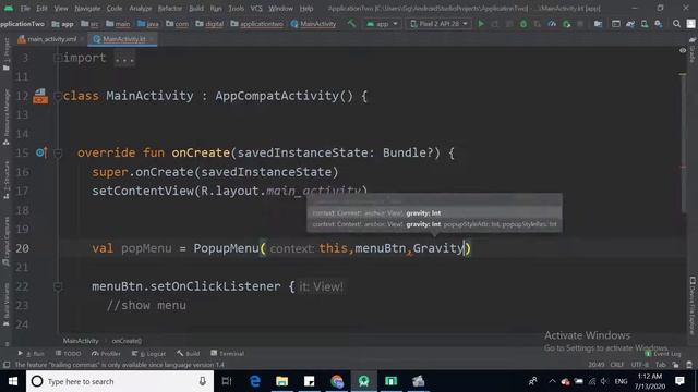 23 PopUp Menu Android смотреть онлайн