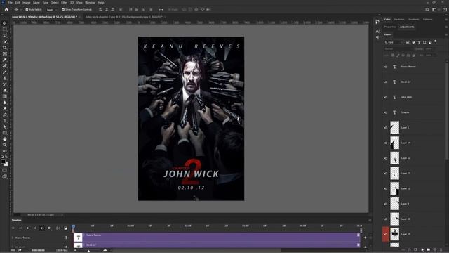 Create Video From Movie Poster - John Wick Poster Video Photoshop Tutorial смотреть онлайн