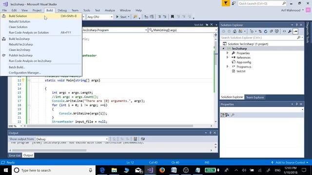 File handling in c++ and c# with command line arguments on Visual Studio 2017 2 смотреть онлайн