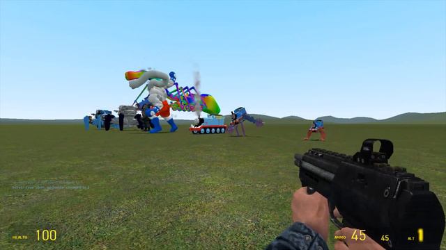 TURNING RAINBOW ALL TRAIN MONSTER in Garry's Mod - CAR EATER, CHOO CHOO CHARLES, BUS EATER, THOMAS смотреть онлайн