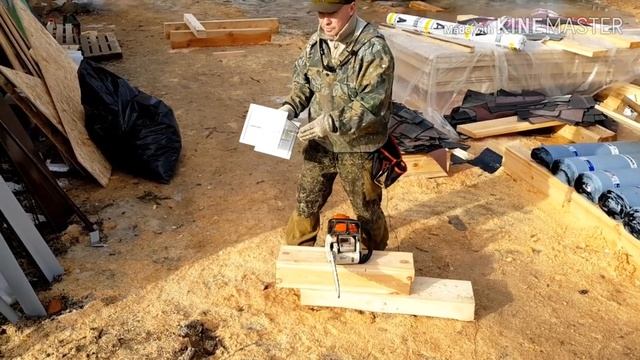 Простой способ ровно торцевать брус