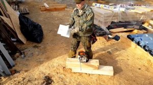 Простой способ ровно торцевать брус