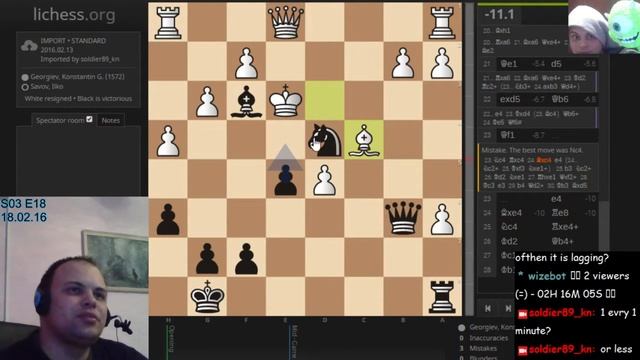 S3:New path E18: Lucky 1st place in MGU162 in Sofia:) (lichess.org) (Part 2) смотреть онлайн