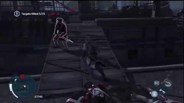 Assassin's Creed III - Boston Tea Party: Eliminate Guards, Connor Combat HD Gameplay PS3 смотреть онлайн