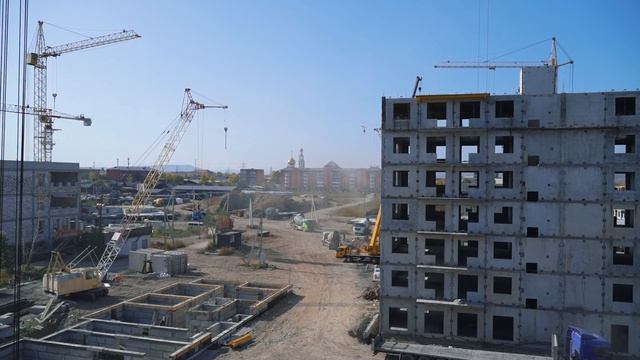 Динамика строительства микрорайона Монгун в г. Кызыл (октябрь 2023 г.) смотреть онлайн
