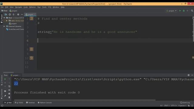 26 Python find and center methods Pashto смотреть онлайн