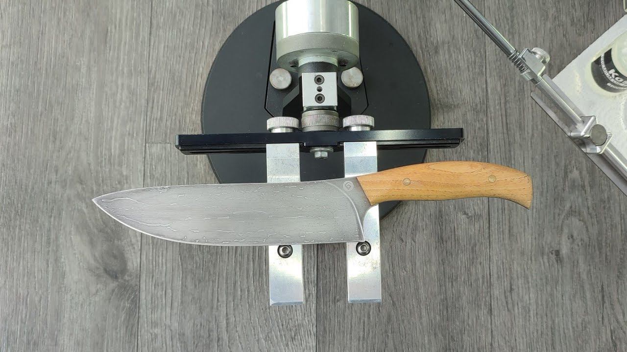 Заточка шеф ножа мастерской Сергея Баранова смотреть онлайн