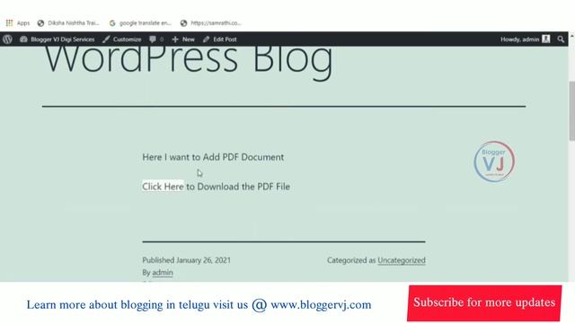 How to add PDF in WordPress Blog in Telugu | #askmebloggervj смотреть онлайн