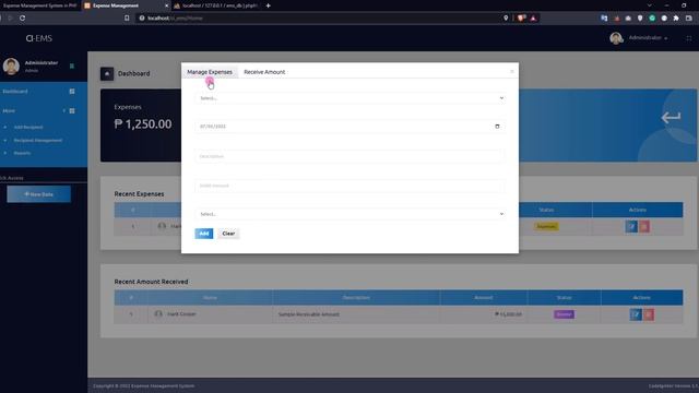 Expense Management System in PHP using CodeIgniter Framework DEMO смотреть онлайн