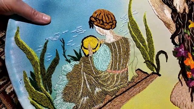 Рисую и вышиваю гладью КРАСИВУЮ ПАРУ У РЕКИ смотреть онлайн