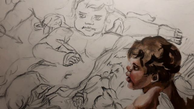 ^%^ Ангелы в стиле Франсуа Буше ^%^ Акрил смотреть онлайн