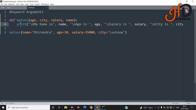 Keyword Argument in Python (Hindi) | What are Keyword Arguments in Python? | Hello DHIRENDRA смотреть онлайн