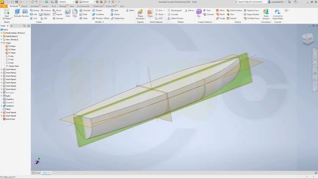 Bootsrumpf - Boat Hull - Inventor 2023 Training - Part Design смотреть онлайн