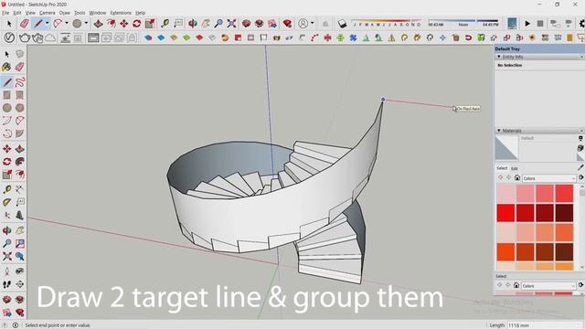 Spiral Staircase With Railing - Sketchup