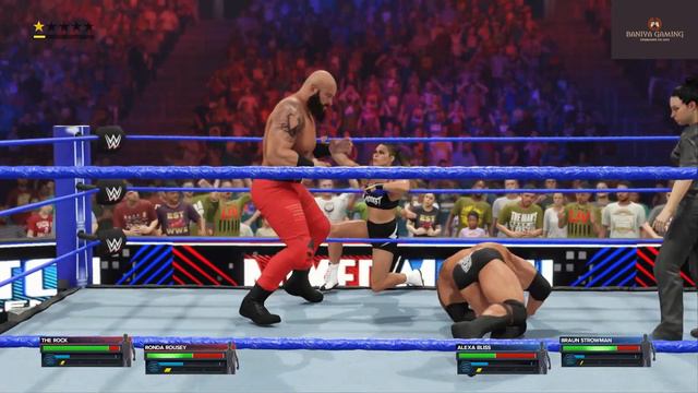 The Rock & Ronda Rousey Vs Alexa Bliss & Braun Strowman | Mixed Gender Match | #wwe #therock #alexa