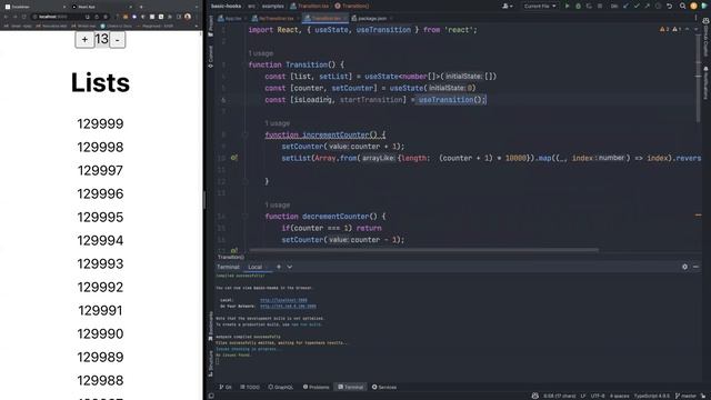 React useTransition, Prioritize State Updates смотреть онлайн