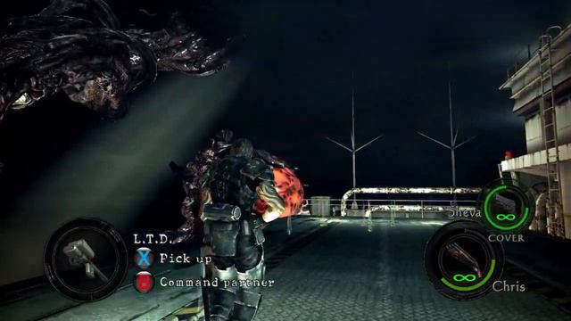 Resident Evil 5 - Shango Satellite Laser (LTD) gameplay, Uroboros Aheri boss fight veteran mode смотреть онлайн