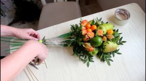 Как сделать букет на 1 сентября из фруктов / Фруктовая флористика