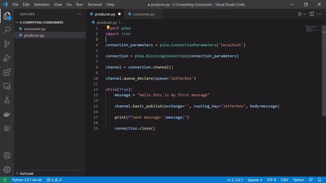 RabbitMQ- Tutorial 8a - Competing Consumers Python Implementation смотреть онлайн